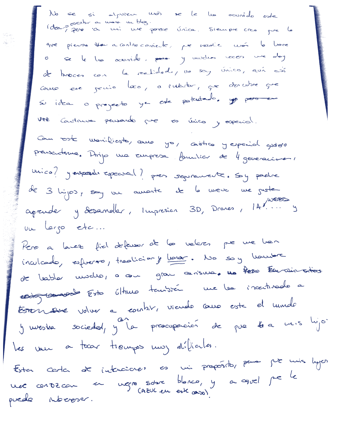 Página 2 manuscrita del escrito «El original»